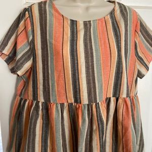 Striped peplum top size 10